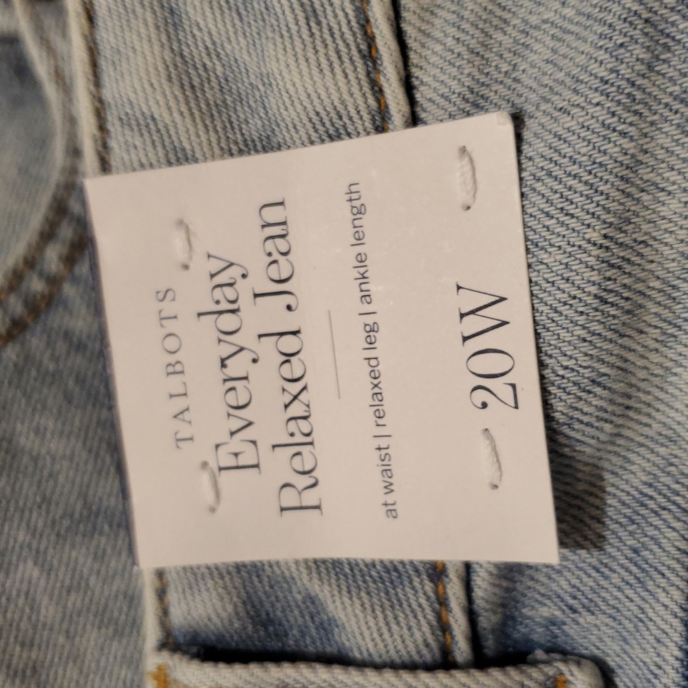 NEW Talbots Everyday Relaxed Jeans Ankle Light High Straight Stretch Womens 20W - Picture 7 of 8